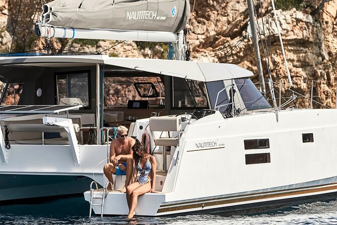 Milos Luxury Catamaran Cruise to Kleftiko Bay with Lunch - Setting sail from Adamantas Port
