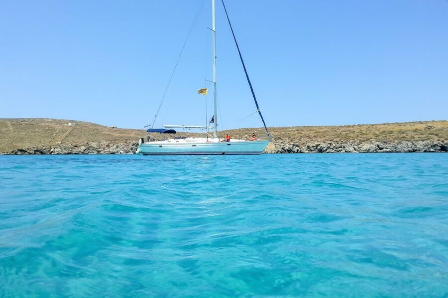 Mykonos: Yacht Cruise to Rhenia and Guided Tour of Delos - Swimming off Rhenia’s empty shore