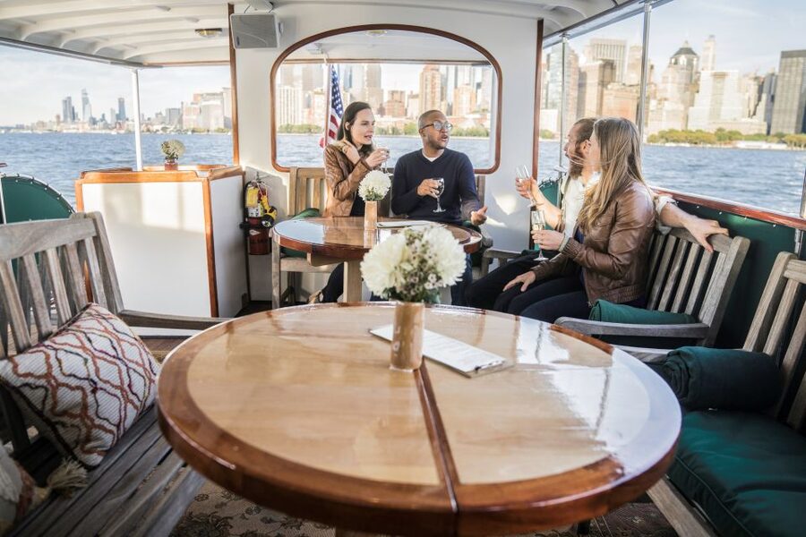 New York City: Mini Yacht Boat Ride with Sightseeing - The Lower Manhattan skyline from the Hudson River
