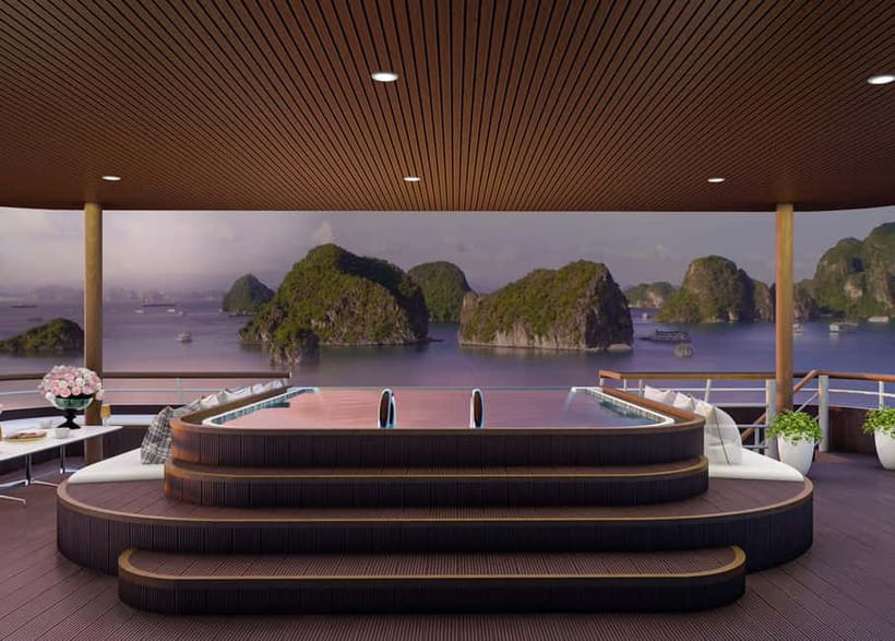 Ninh Binh: Lan Ha, Halong bay luxury cruises with balcony - Afternoon kayaking and swimming in Lan Ha Bay