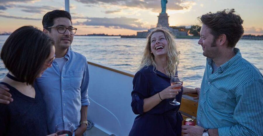 NYC: Day Cruise on Small Yacht with Statue of Liberty Views - The Kingston’s covered aft observatory