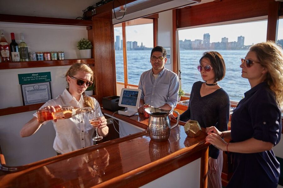 NYC: Sunset Cruise on a Small Yacht with a Drink - From Pier 62 into the Hudson River