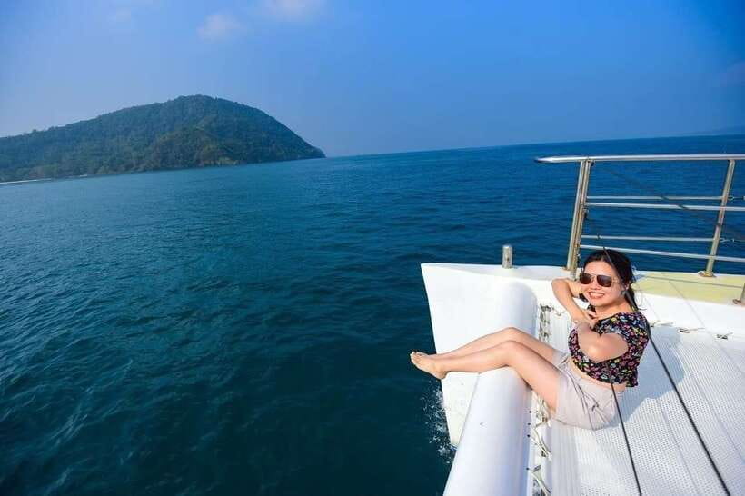 Phuket: Coral Yacht Boat Tour to Coral Island with Sunset - The sunset near Promthep Cape