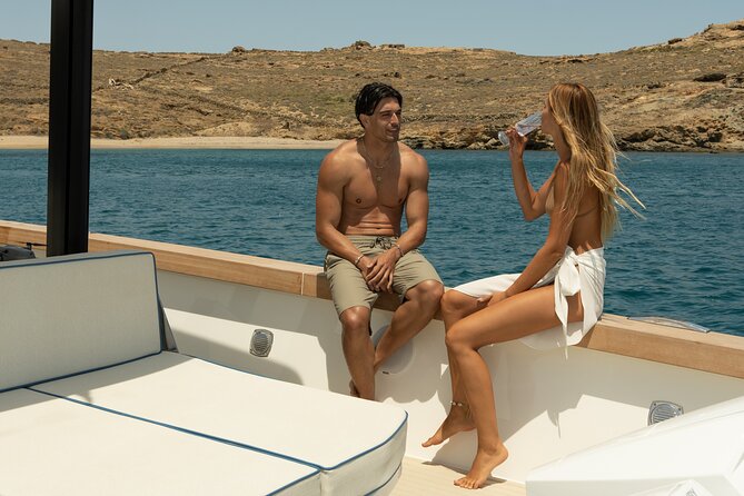 Private 5-Hour Cruise on Ultra Luxury Brand-New Yacht in Mykonos (Nevma) - Two hours at Elia, with snacks and a swim