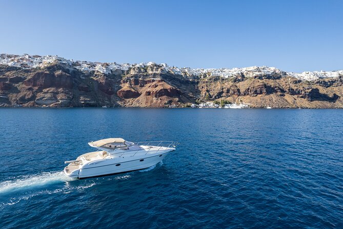 Private all included yacht Tour in Santorini - Red Beach and White Beach swimming stops