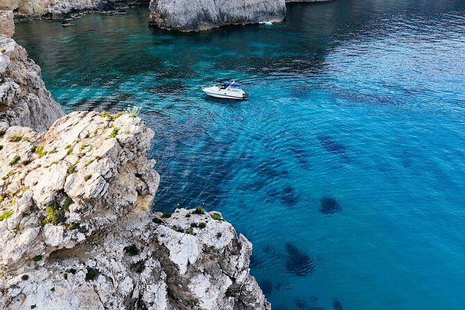 Private Boat Charter Blue Lagoon Crystal Lagoon Comino and Gozo - Santa Marija Bay and the cave coastline