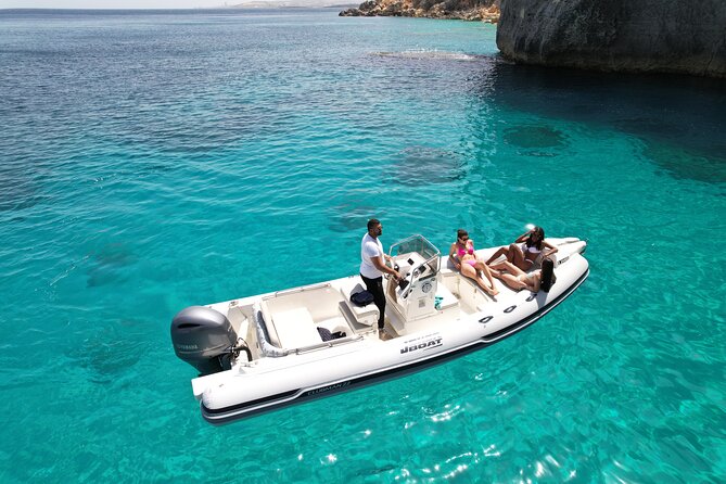 Private Boat Charter Comino, Blue Lagoon, Crystal Lagoon, Gozo - Santa Maria Caves by a smaller boat