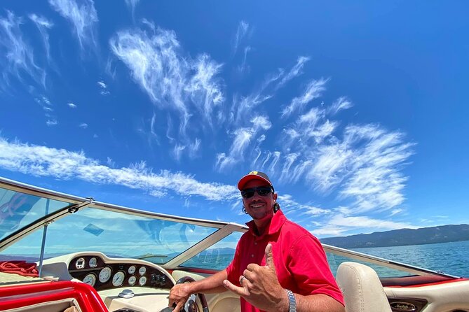 Private Boat Charter Emerald Bay in the Grateful Red - Entering Emerald Bay and passing Fannett Island