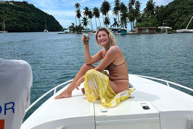 Private Boat Charter St. Lucia, boat tour to Soufriere. Half day. - Between the Pitons at Jalousie Beach