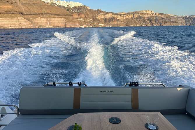 Private Caldera Cruise with Motor Yacht in Santorini - White Beach and clear water
