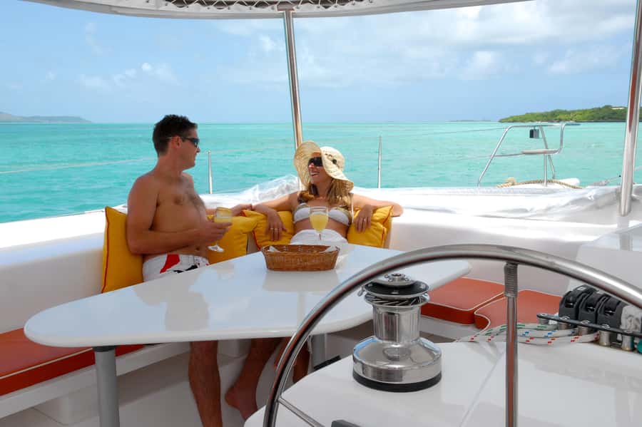 Private Catamaran Charter to Ile aux Cerfs - Sailing through the Mahébourg lagoon