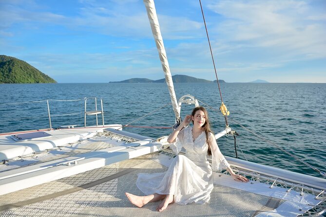 Private Catamaran Yacht to Maiton and Coral with sunset cruise - Coral Island for swimming and beach time