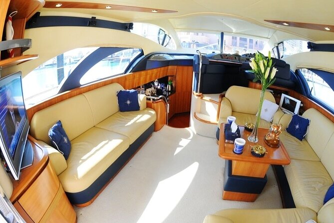 Private Charter Yacht: Dubai Marina, Atlantis And Burj al Arab - JBR, the yacht club and the Marina skyline