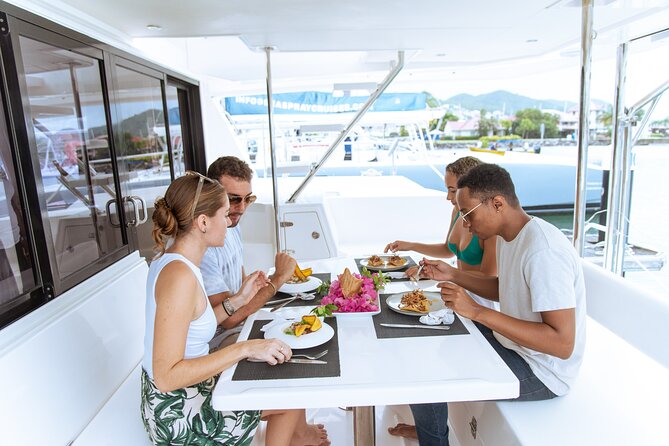 Private Full Day Luxury Catamaran Excursion - Swimming, snorkeling, and beach time