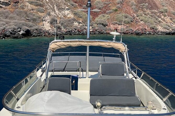 Private Full-Day Motor Yacht Cruise with Meal, Open Bar+Transfers - Oia from Below and the Sunset Option
