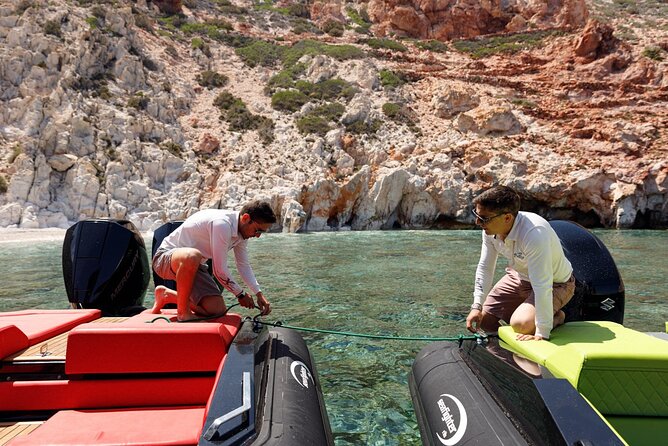 Private Luxury Boat Tour to Kimolos & Poliegos - Faros beach, lighthouse views, and curious goats