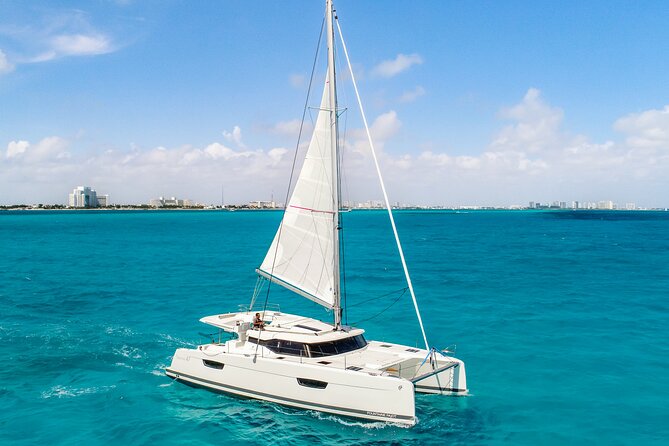 Private Luxury Catamaran Cancun to Isla Mujeres | For up to 30 pp - Sailing out on the 47-foot catamaran
