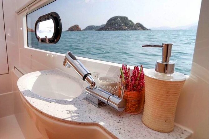 Private Luxury Catamaran Half Day Charter - Snacks, a rinse, and the onboard bar