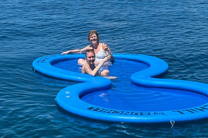 Private Luxury Full day Boat Charter With Lunch - The inflatable island adds an easygoing break