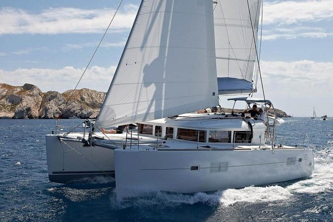 Private Luxury Santorini Catamaran Cruise with Port Pickup - Swimming at the warm springs near Palea Kameni