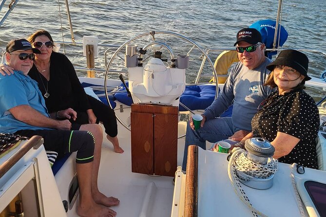 Private Luxury Yacht Charters, BYOB & Dolphins - The Ravenel Bridge at sunset