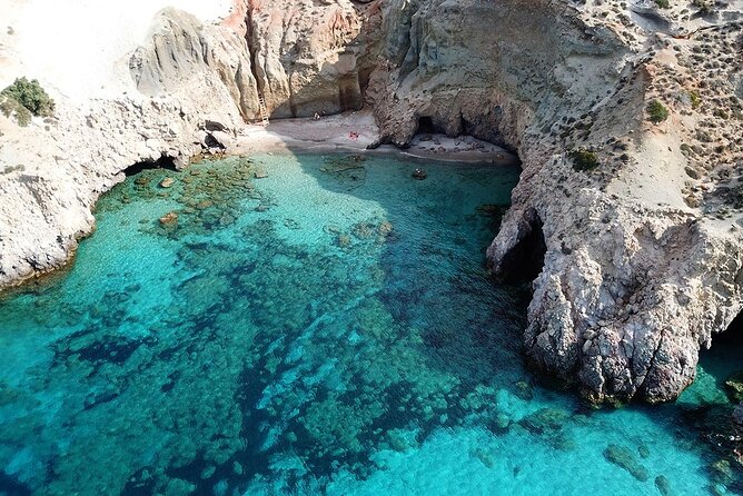 Private Milos Tour "Islands of Colours"- Luxury Boat Rental - Adamantas to Cape Vani and the quiet west coast