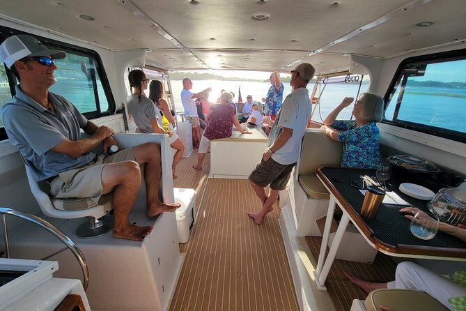 Private Sunset Harbor Tour 20 passenger party Yacht Kismet - USS Yorktown photo stop