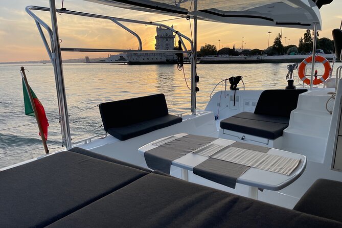 Private tour on a LUXURY Catamaran (Sunset and Wine Tour) - Looking toward Praça do Comércio