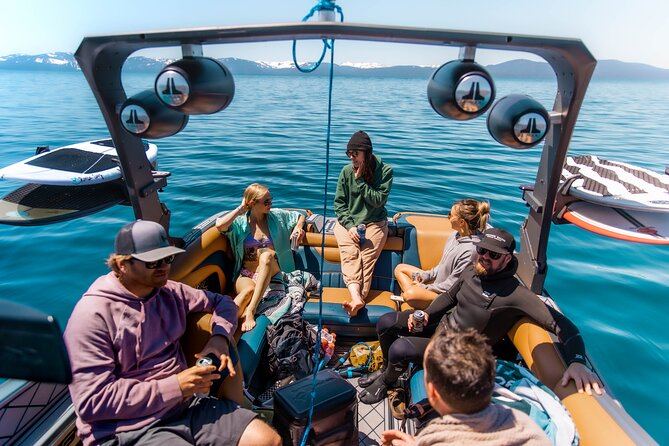 Private Wakesurf/Wakeboard Boat Charter Lake Tahoe - Wakesurfing, wakeboarding, and tubing