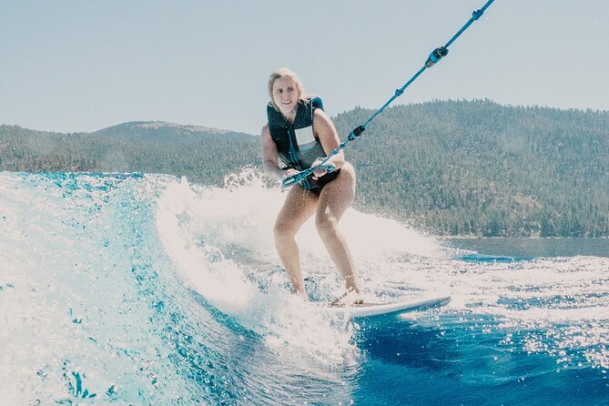 Private Wakesurf/Wakeboard Boat Charter Lake Tahoe - Captain Clay and the instruction on board