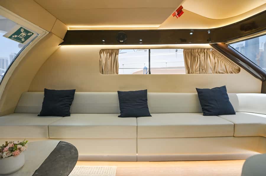 Private Yacht Tour with Marina, JBR, Atlantis & Palm Views - Returning past JBR Beach