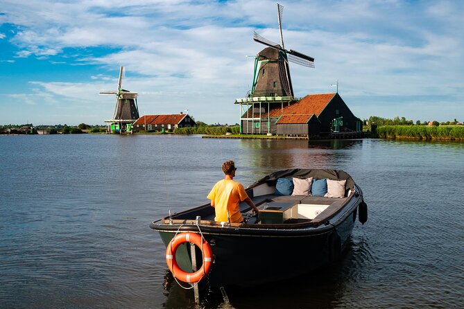 Private Zaanse Schans Windmill Cruise On Luxury Boat - Traditional Dutch houses along the water