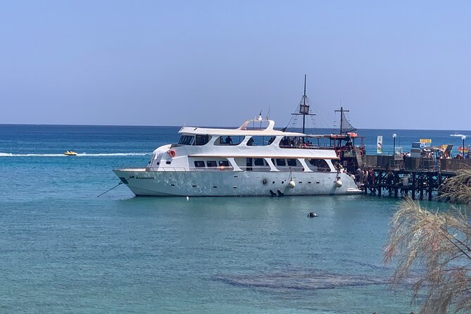Protaras: Harmony | Luxury boat, water slide, Value Adventure - Famagusta, seen from a complicated border