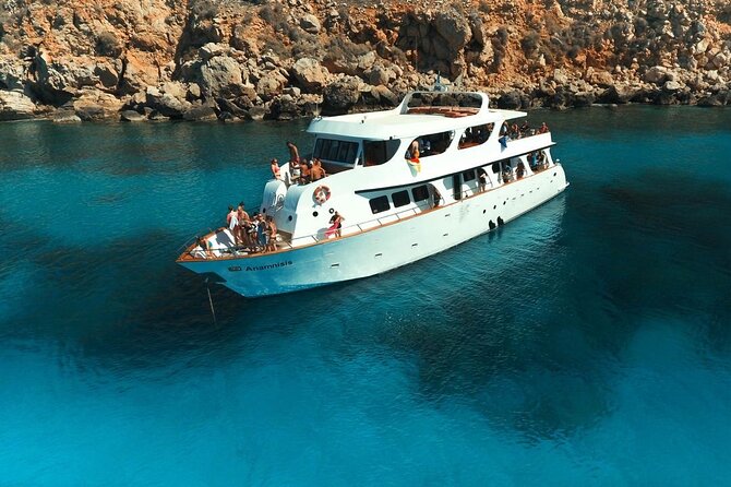 Protaras: St Georgios Presidential Cruise BBQ & 1 drink. 16+ - The Blue Lagoon swimming stop