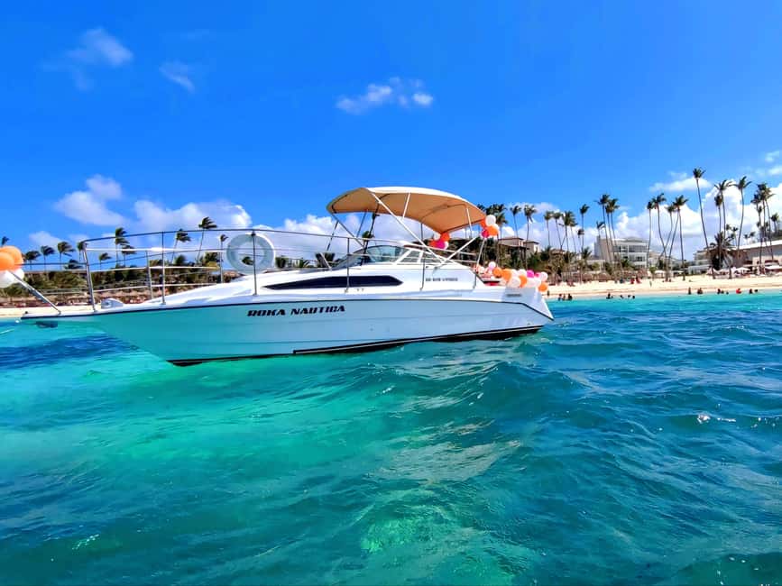 Punta Cana : Private yacht Snorkeling, Lagoon and Wild Beach - A beach stop with swings, palms, and a small catch