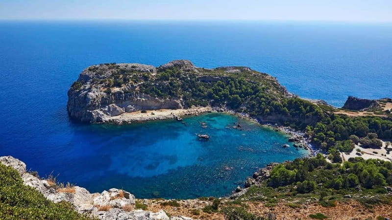 Rhodes: Sailing Yacht Cruise with Food & Drinks (SmallGroup) - Anthony Quinn Bay: swimming in clear water
