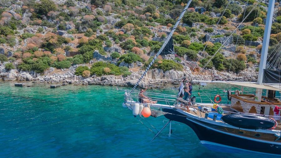 Sail Turkey: Gulet Cruises for Mixed Age Groups - The Sunken City of Kekova from the water