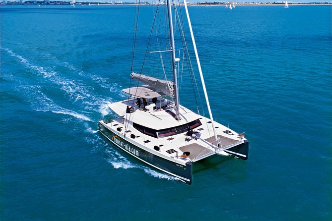 Santorini Luxury Catamaran Day Cruise with BBQ,drinks,transfer - Sailing beside the volcano and Palea Kameni