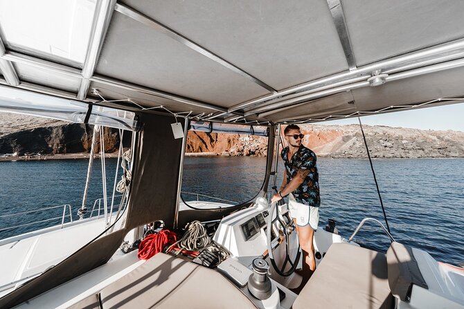 Santorini Luxury Catamaran Private Cruise - Nea Kameni, Palea Kameni, and the warm springs