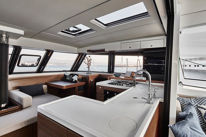 Santorini Private Tour Half-Day Sailing Platinum Catamaran Cruise - Aspronisi and the volcanic caldera