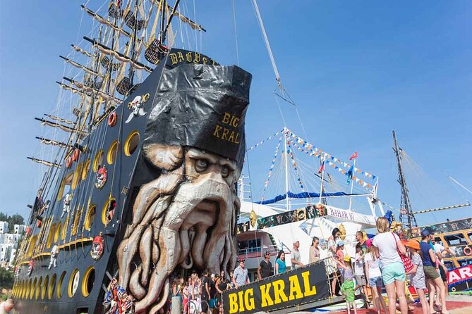 Side-Alanya: Pirate Yacht Tour (Legend Big Kral) with Lunch-Drink - Cleopatra Beach from the water