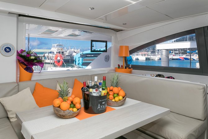St Maarten Luxury Catamaran Full-Day Group Charter - Flagship II gives you room to relax