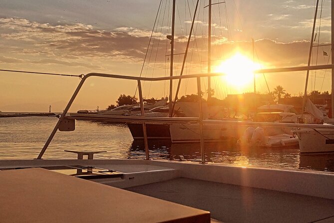 Sunset Cruise in Corfu Old Town on a luxury Catamaran - Leaving Gouvia for Corfu’s evening light