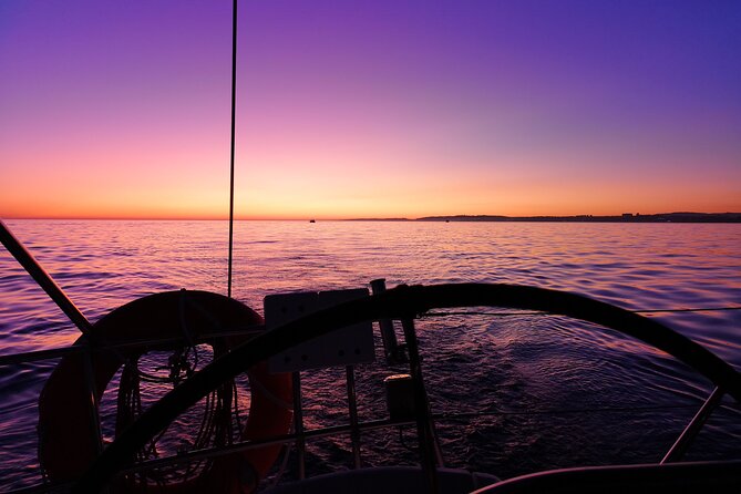Sunset on a Luxury Sailing Yacht from Vilamoura (Max 12 Guests) - Falésia Beach from the water