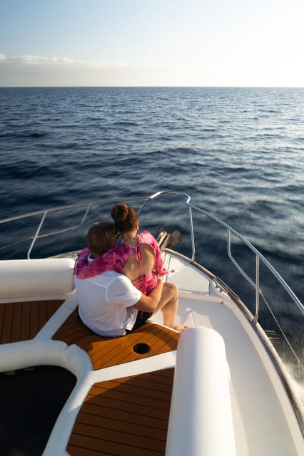 Tenerife: Private Luxury Yacht Sunset Cruise - Food, champagne, and the relaxed part of the trip