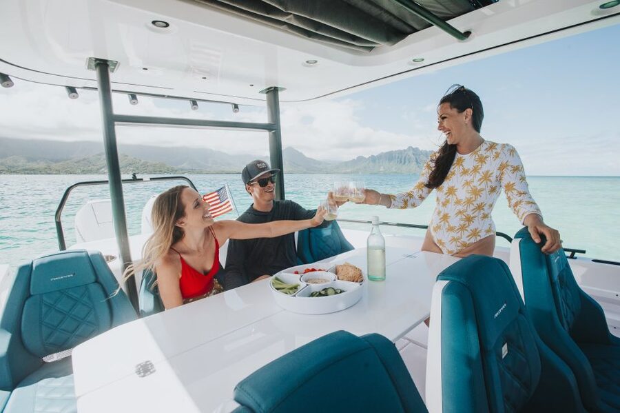 The Fastest All Inclusive Private Motor Yacht in Santorini - Indian Rocks and the Venetian Lighthouse