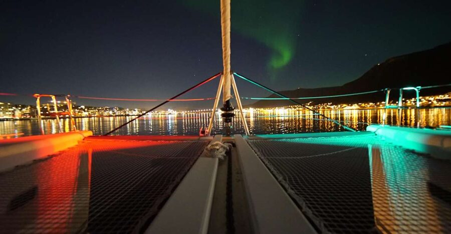 Tromsø: Northern Lights Luxury Catamaran Cruise - Fishing gives the quiet periods a purpose