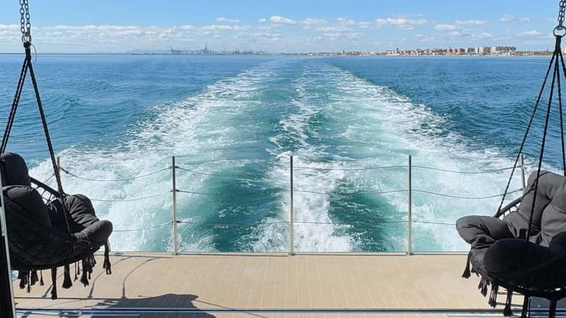 Valencia: Luxury boat ride with captain, drinks, and private bathroom - A private catamaran, not a crowded harbor cruise
