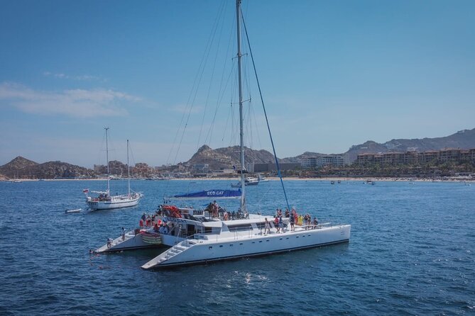 Whale Watching & Arch Catamaran Cruise in Cabo San Lucas - Cabo’s Arch from the front of an EcoCat