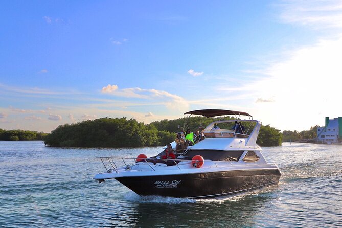 Yacht 48ft Rental in Cancun for up to 15 people - Leaving Sunset Marina for Cancun Bay